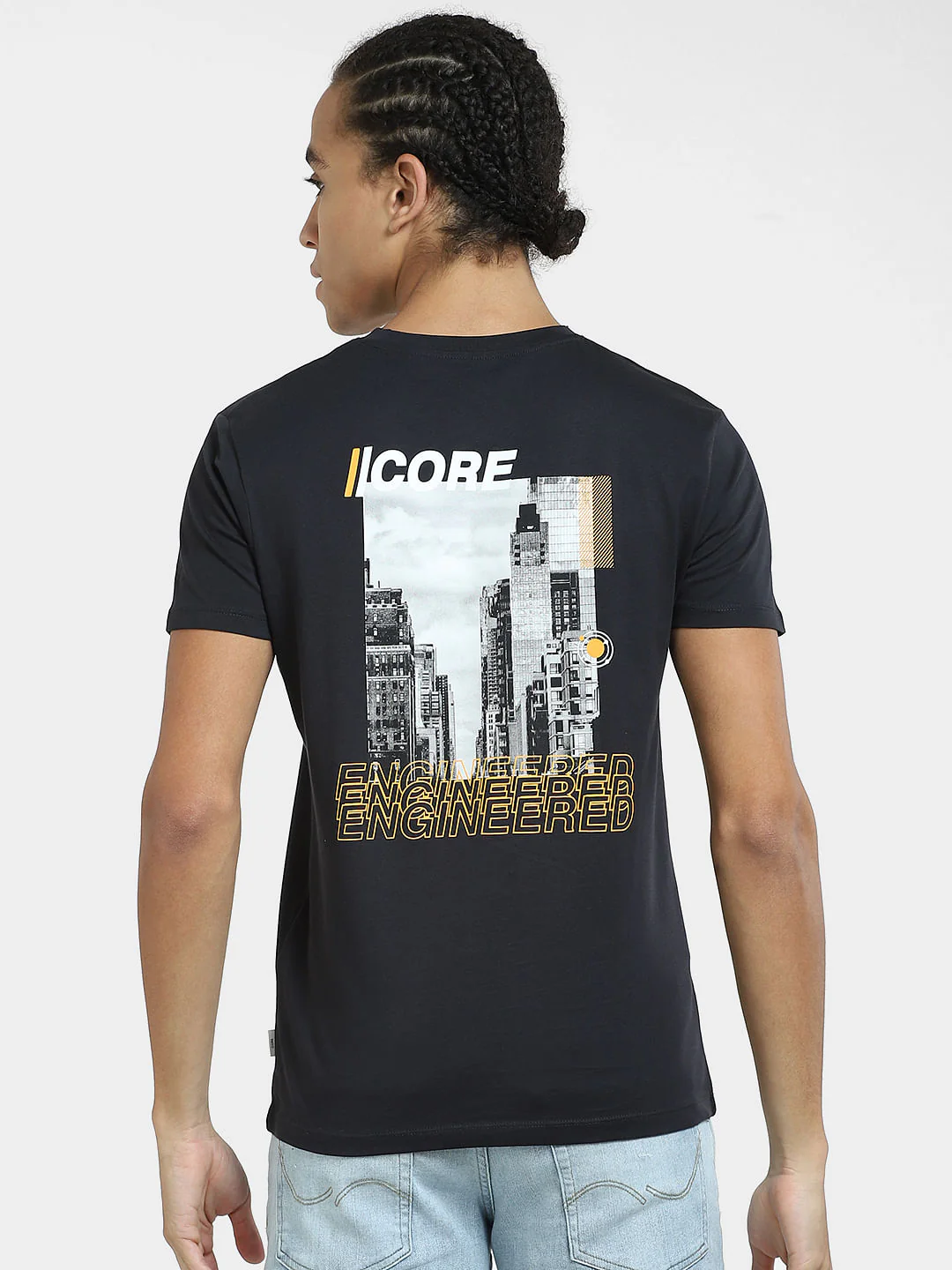 Black Graphic Print Crew Neck T-shirt - Image 4
