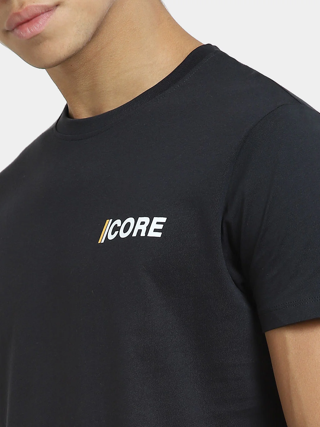 Black Graphic Print Crew Neck T-shirt - Image 5