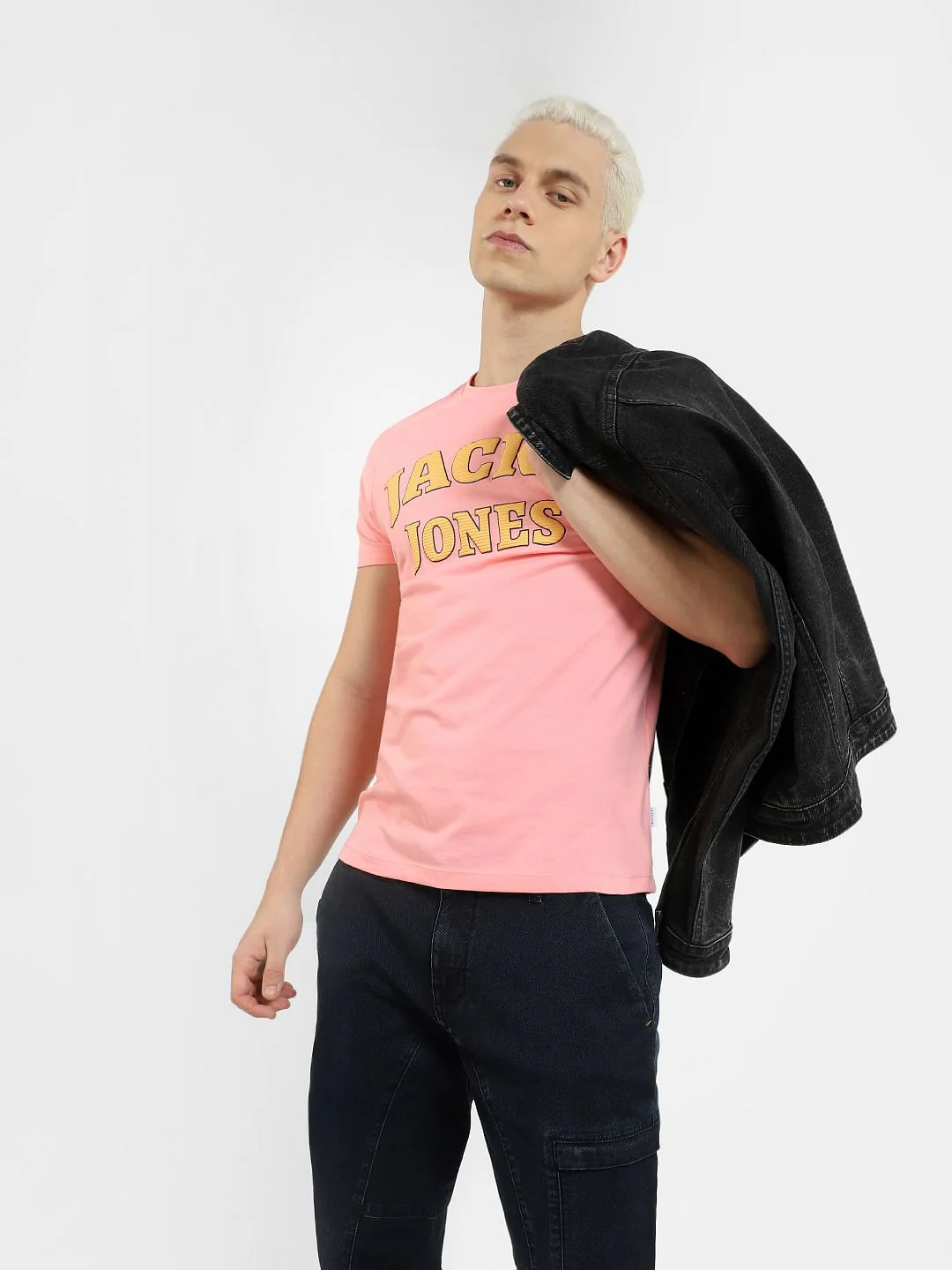 White Logo Print Crew Neck T-shirt