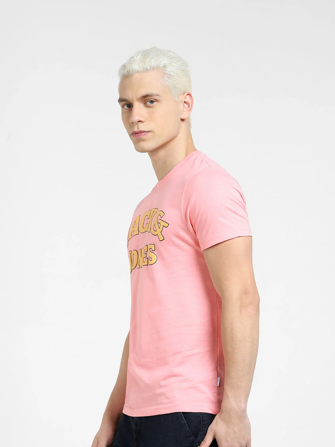 White Logo Print Crew Neck T-shirt - Image 3
