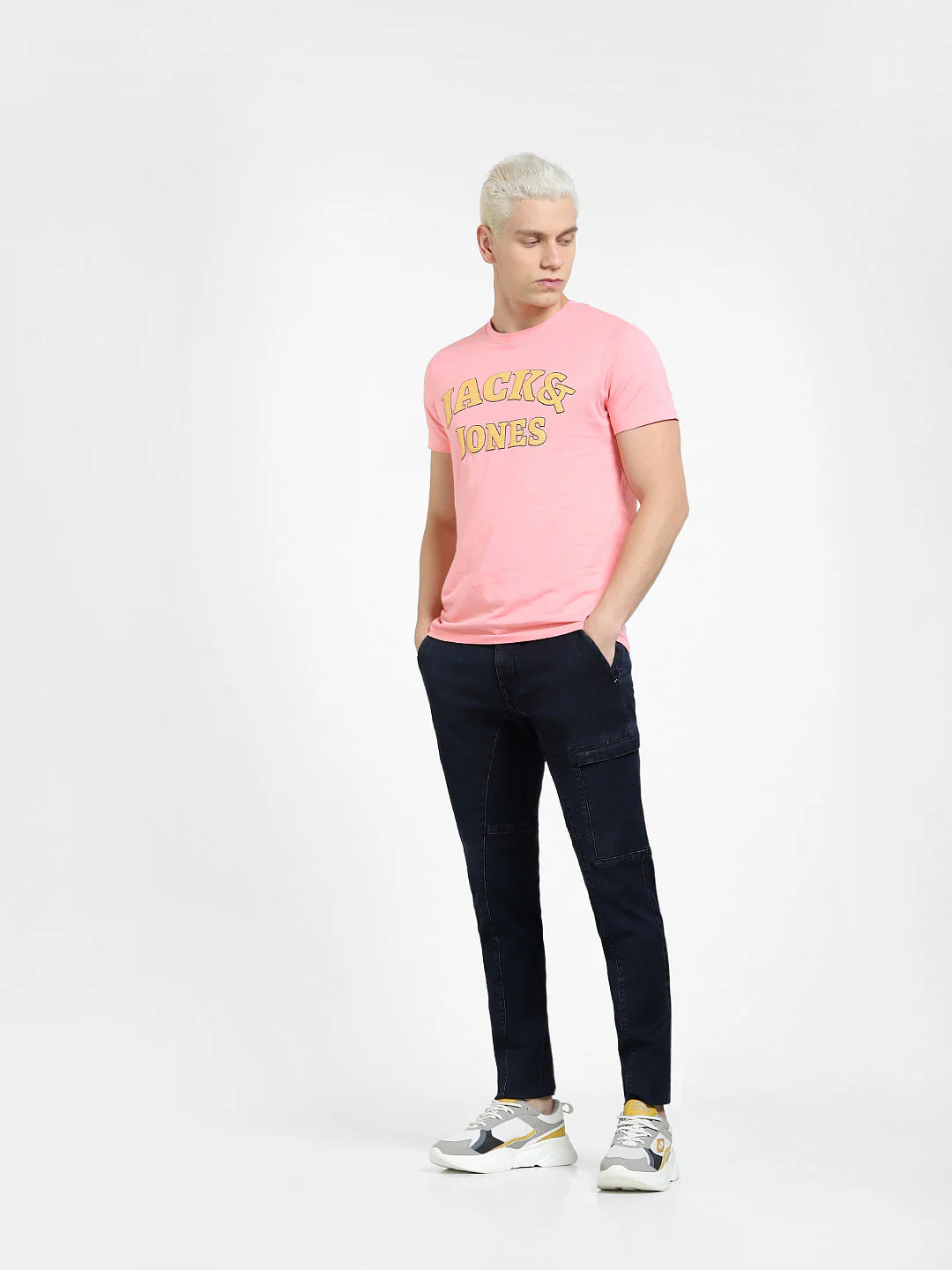 White Logo Print Crew Neck T-shirt - Image 6