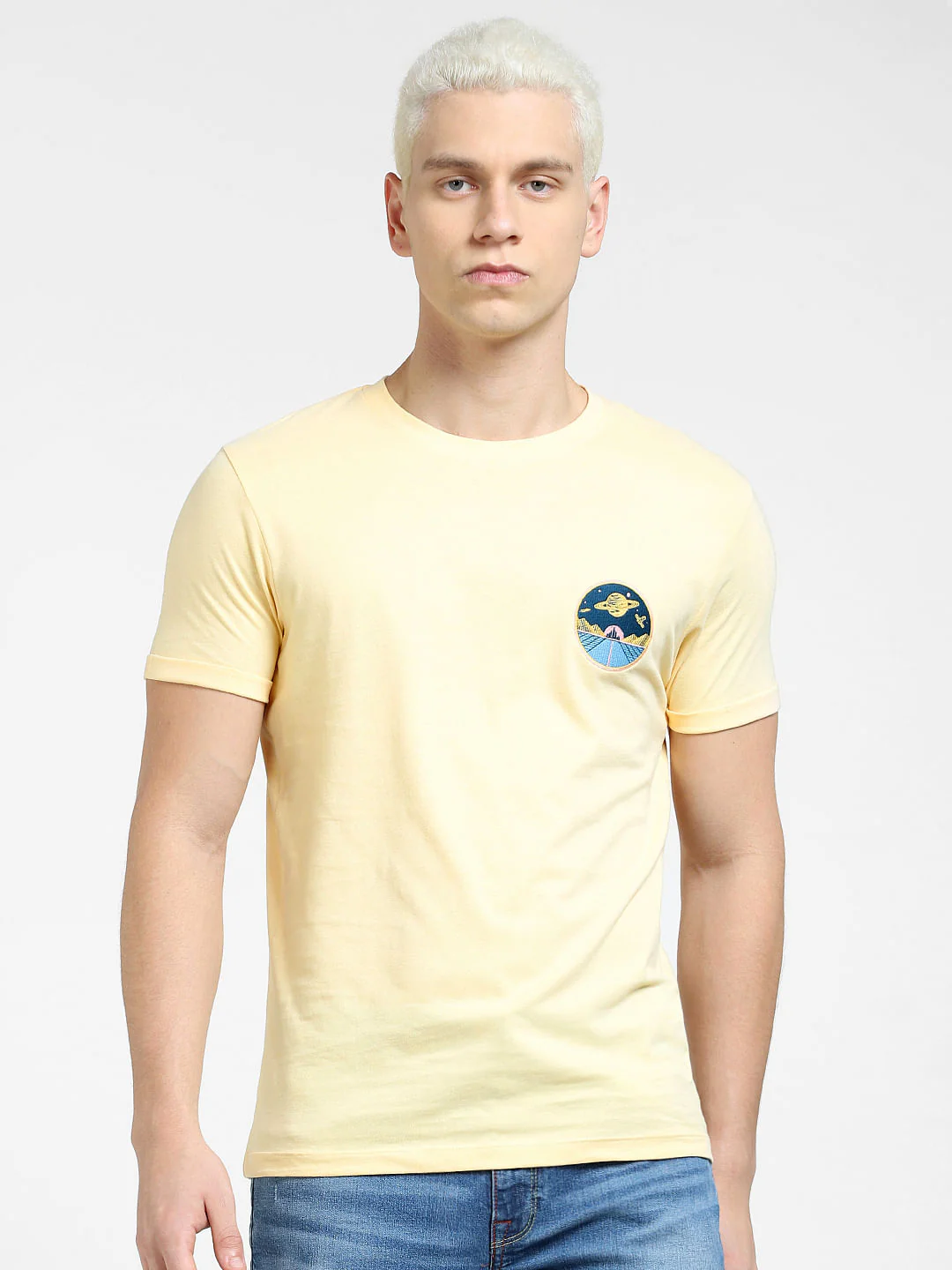 Beige Crew Neck T-shirt - Image 2