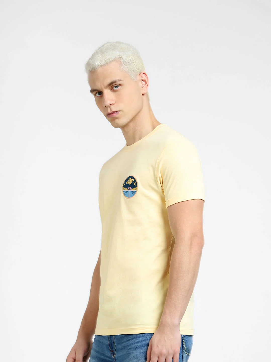 Beige Crew Neck T-shirt - Image 3