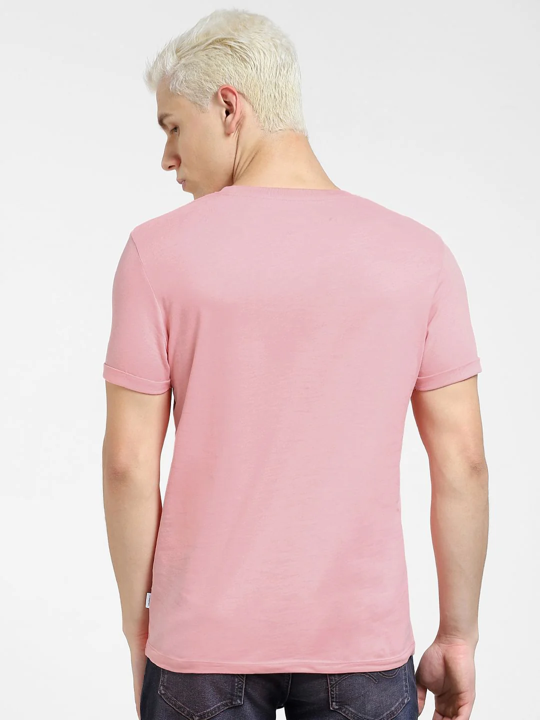Pink Graphic Print Crew Neck T-shirt - Image 4