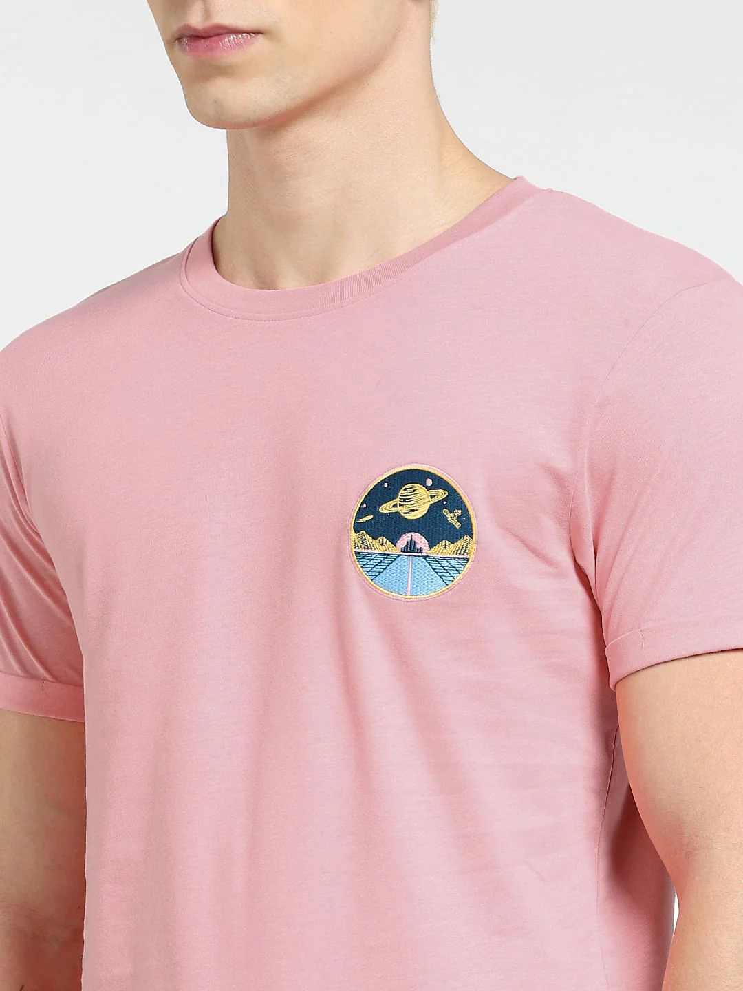 Pink Graphic Print Crew Neck T-shirt - Image 5