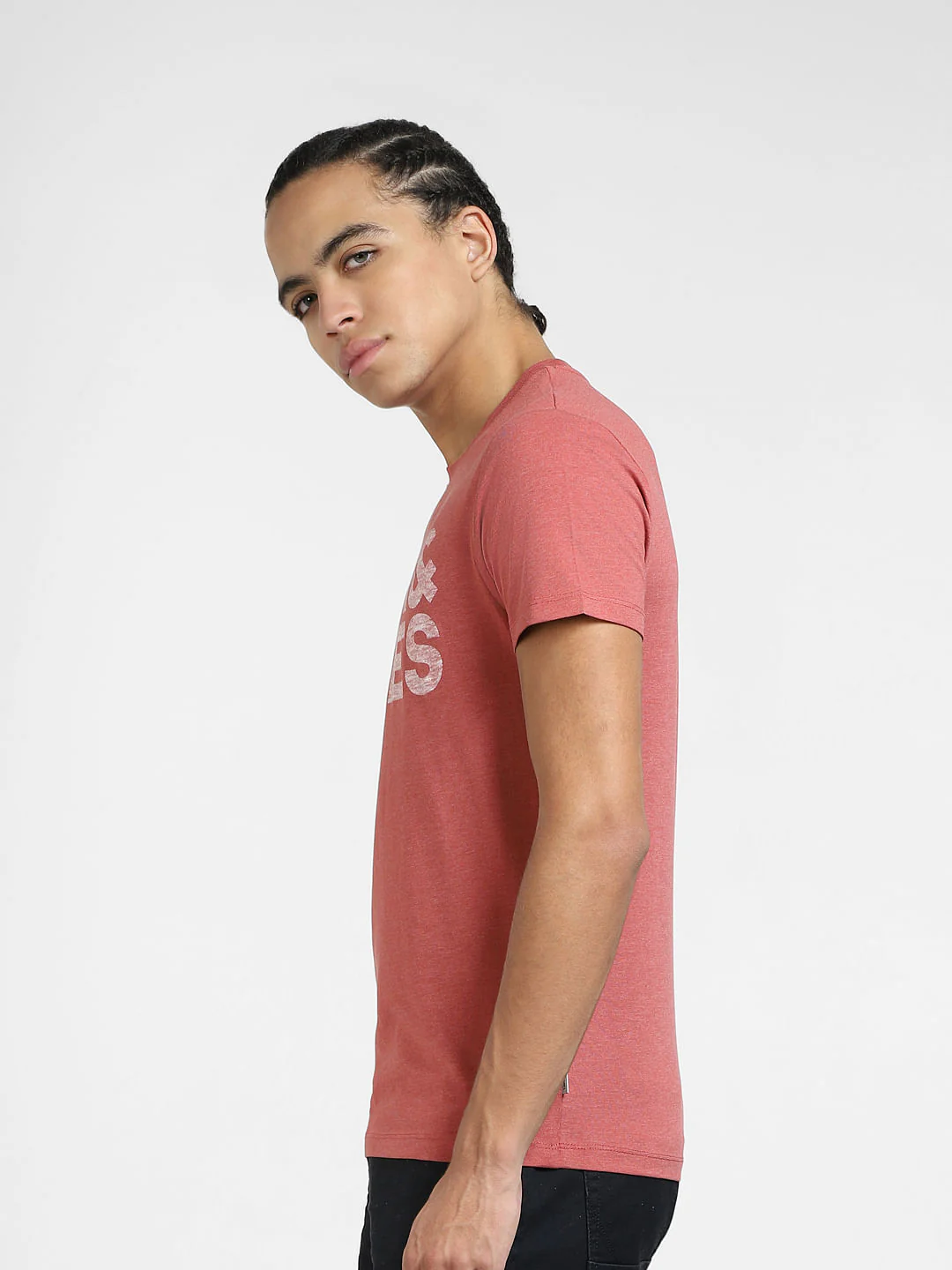 Red Logo Print Crew Neck T-shirt - Image 3
