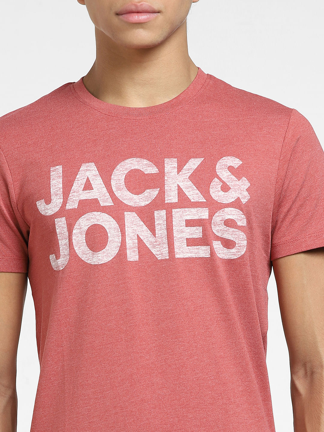 Red Logo Print Crew Neck T-shirt - Image 5