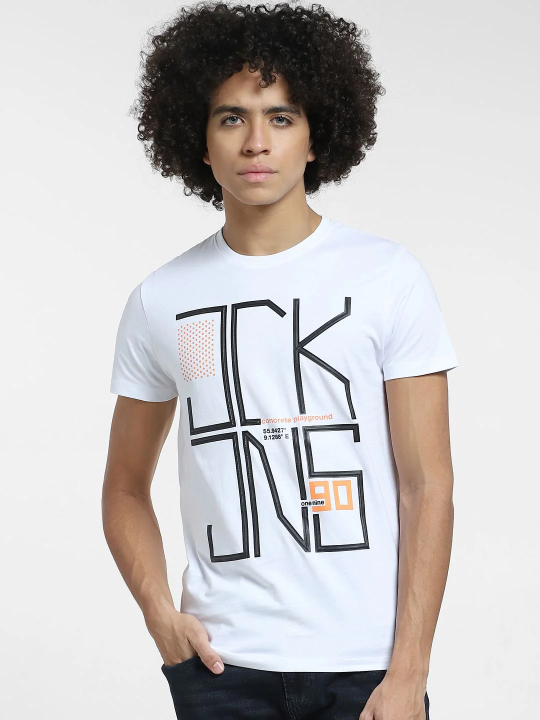 White Typographic Print Crew Neck T-shirt - Image 2