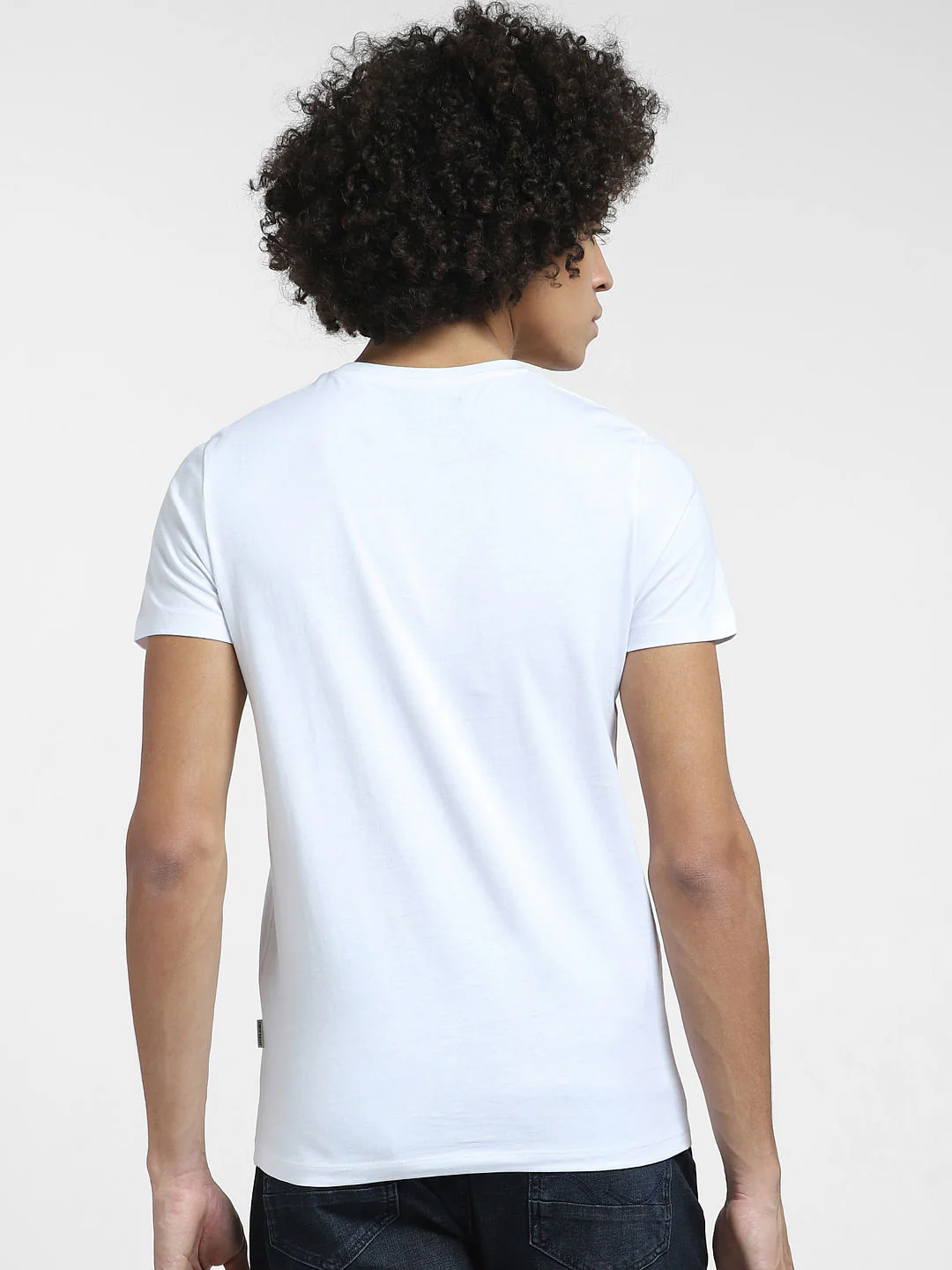 White Typographic Print Crew Neck T-shirt - Image 4