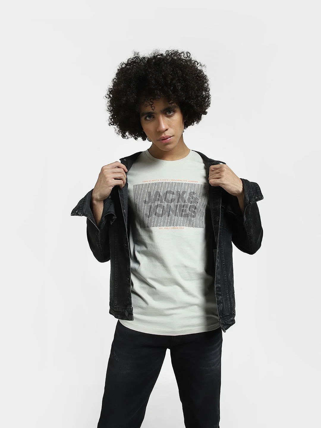Grey Typographic Print Crew Neck T-shirt