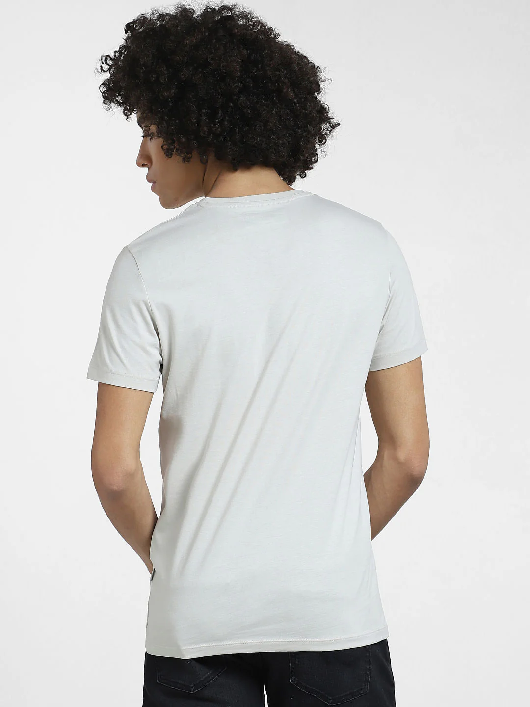 Grey Typographic Print Crew Neck T-shirt - Image 4
