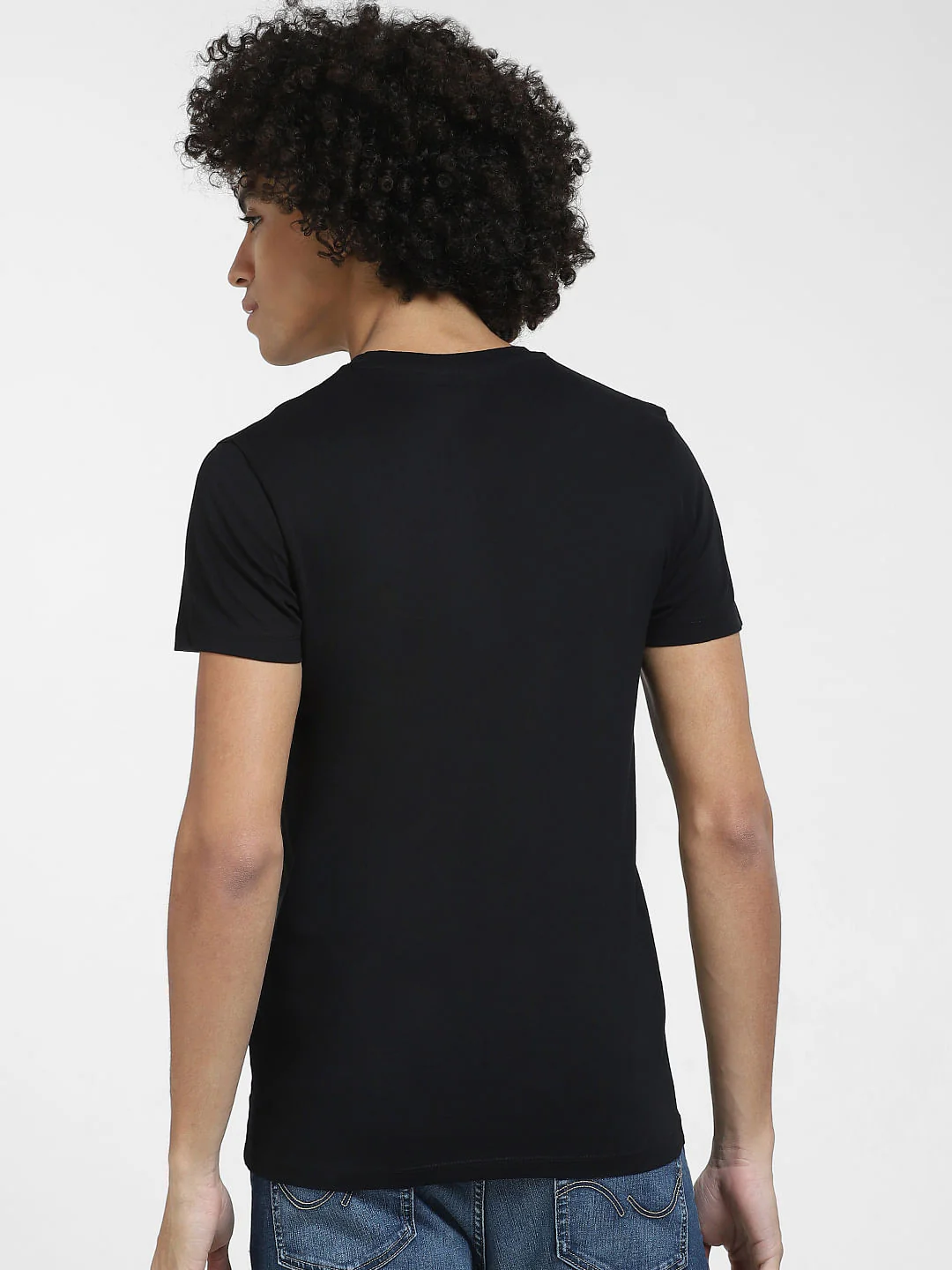Black Globe Print Crew Neck T-shirt - Image 4