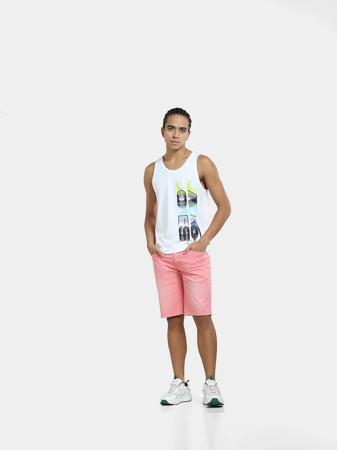 White Printed Cotton Vest - Image 6