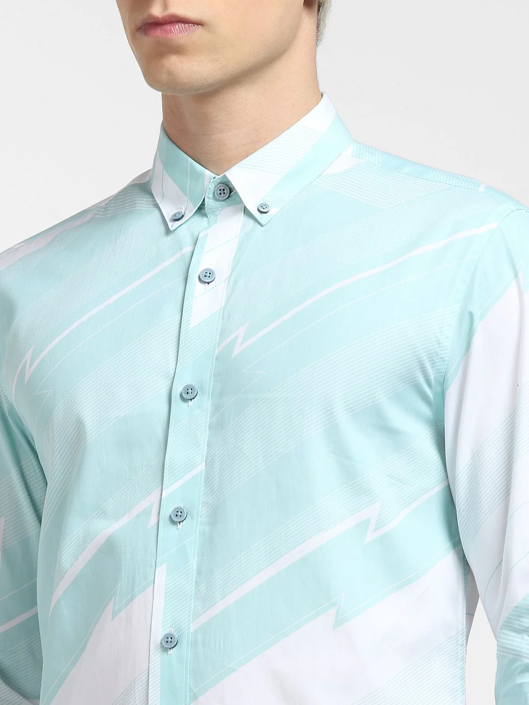 Aqua Printed Full Sleeves Shirt - Image 5