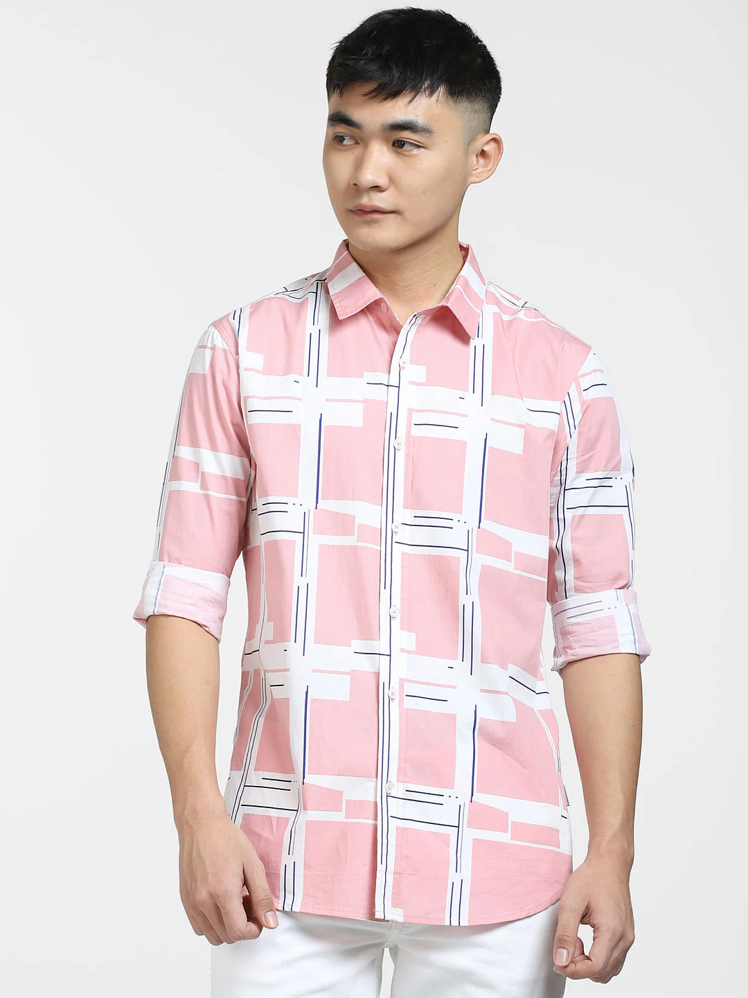 Pink Printed Full Sleeves Shirt - Image 2