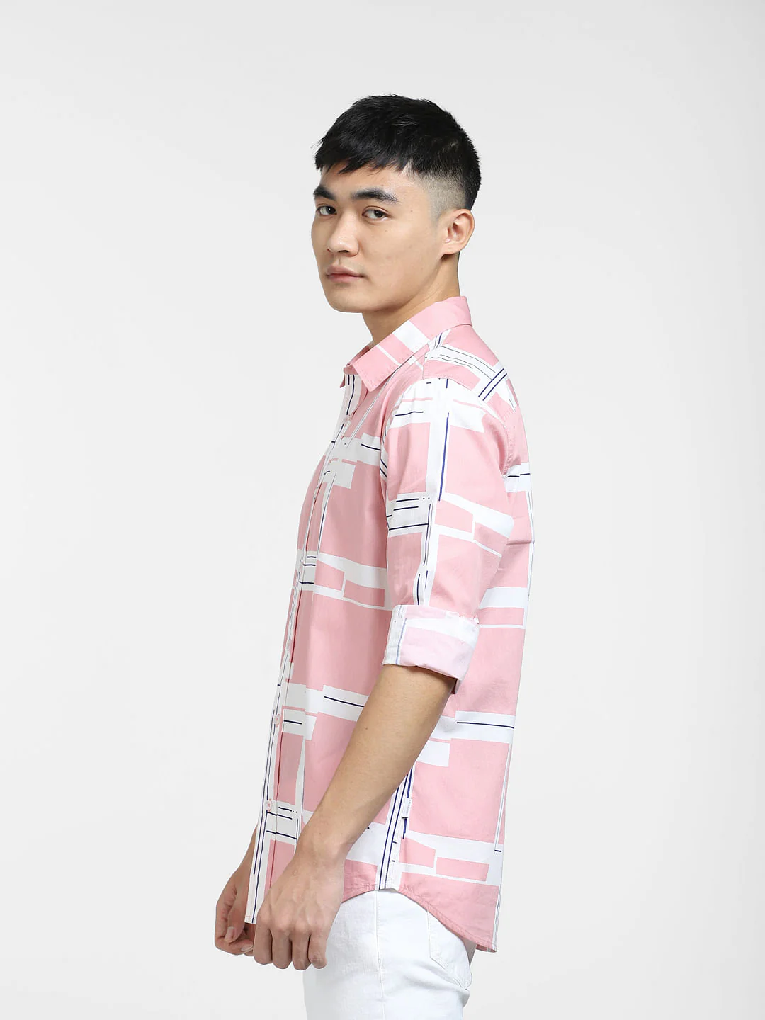 Pink Printed Full Sleeves Shirt - Image 3
