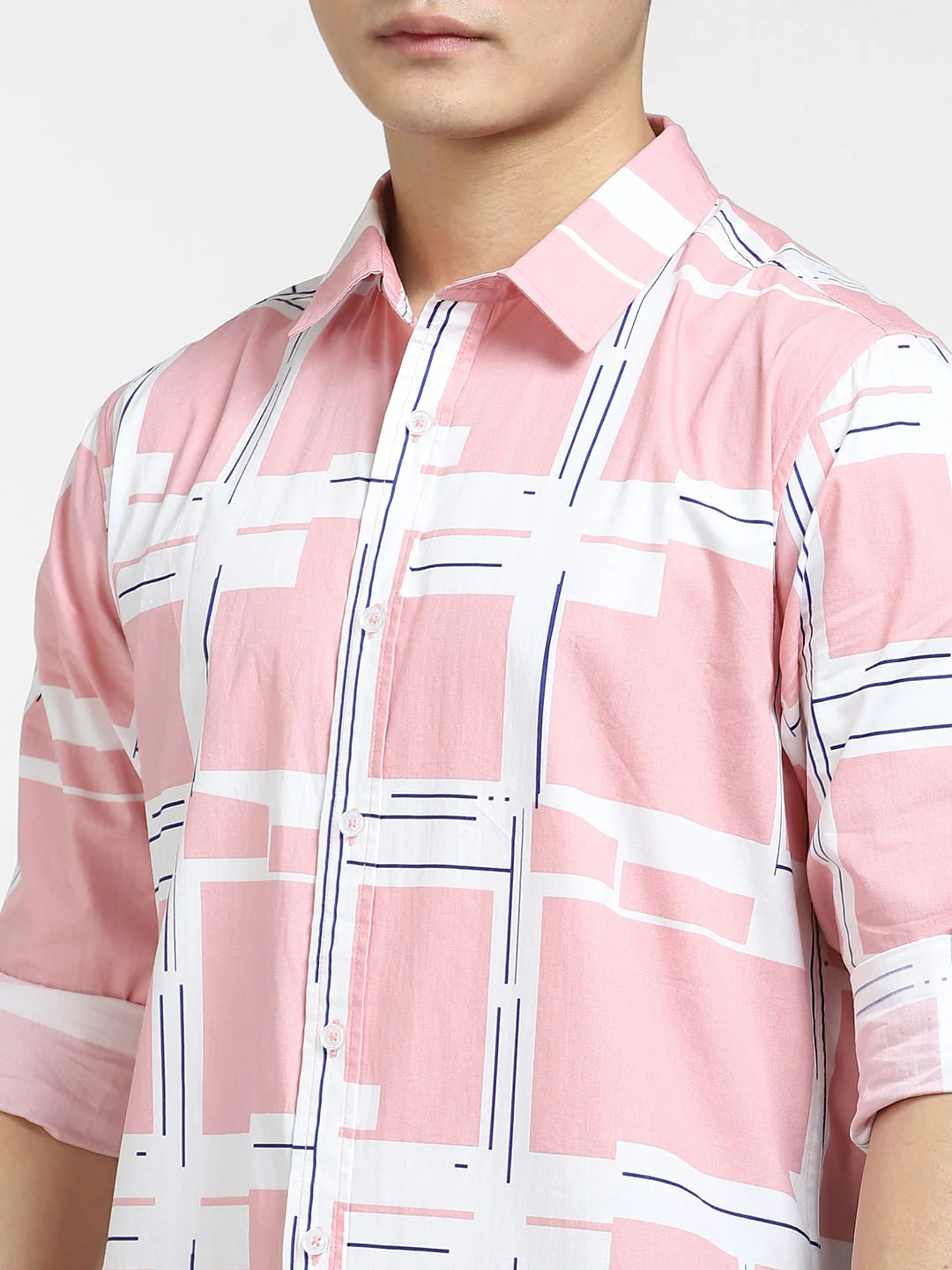Pink Printed Full Sleeves Shirt - Image 5