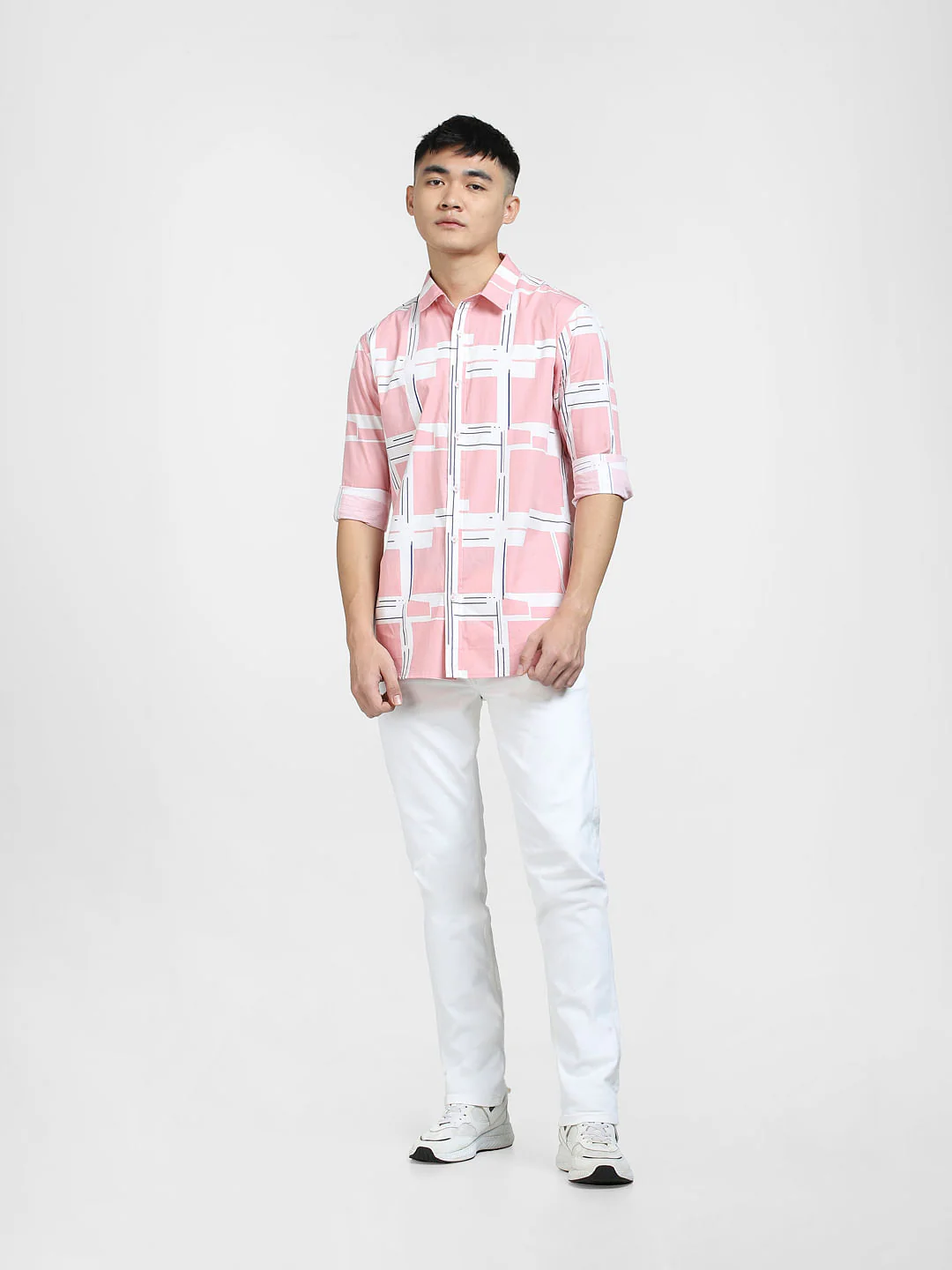 Pink Printed Full Sleeves Shirt - Image 6