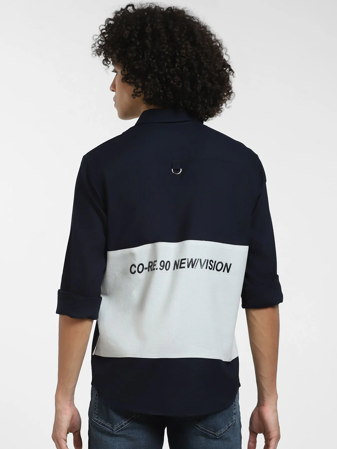Blue Cut & Sew Full Sleeves Shirt - Image 4