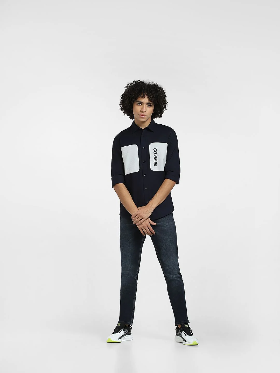 Blue Cut & Sew Full Sleeves Shirt - Image 6
