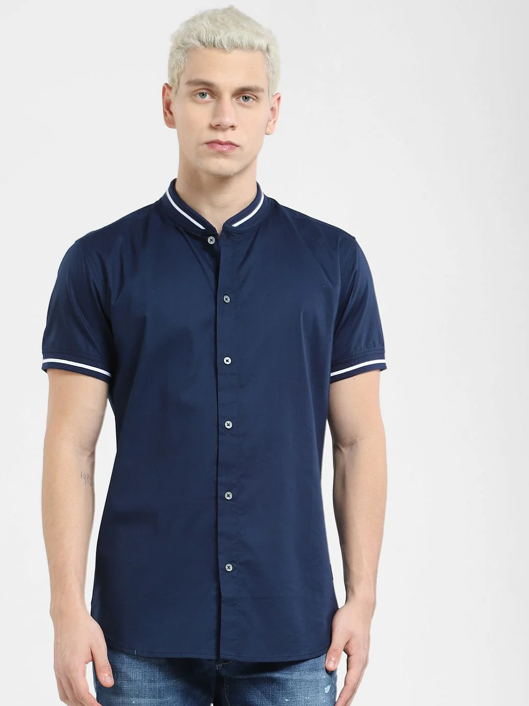 Dark Blue Short Sleeves Shirt - Image 2