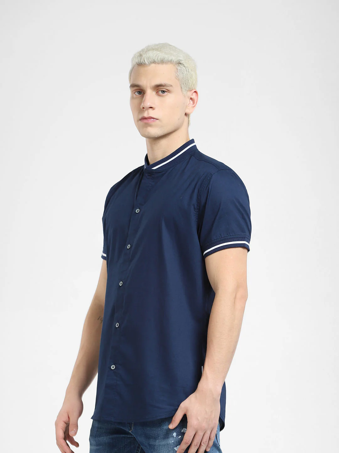 Dark Blue Short Sleeves Shirt - Image 3
