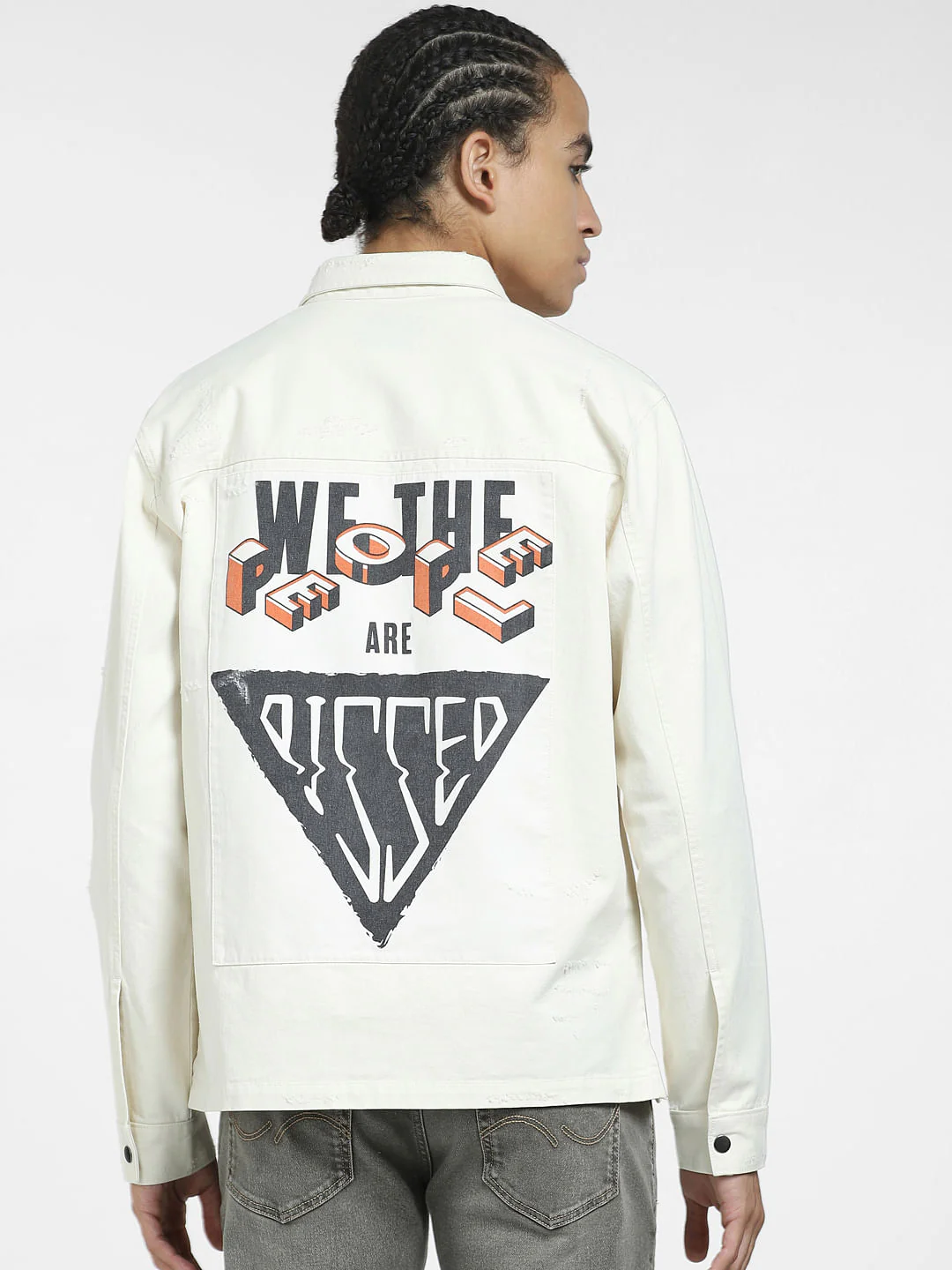 METAVERSE Off-White Graphic Printed Overshirt - Image 4