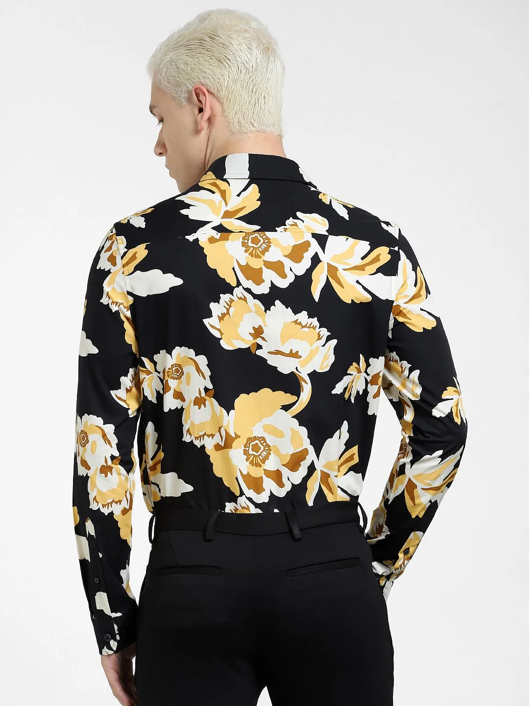 Black Floral Full Sleeves Shirt - Image 4