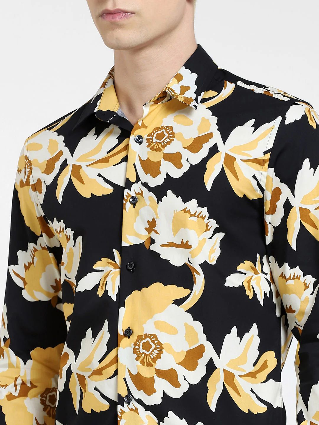 Black Floral Full Sleeves Shirt - Image 5