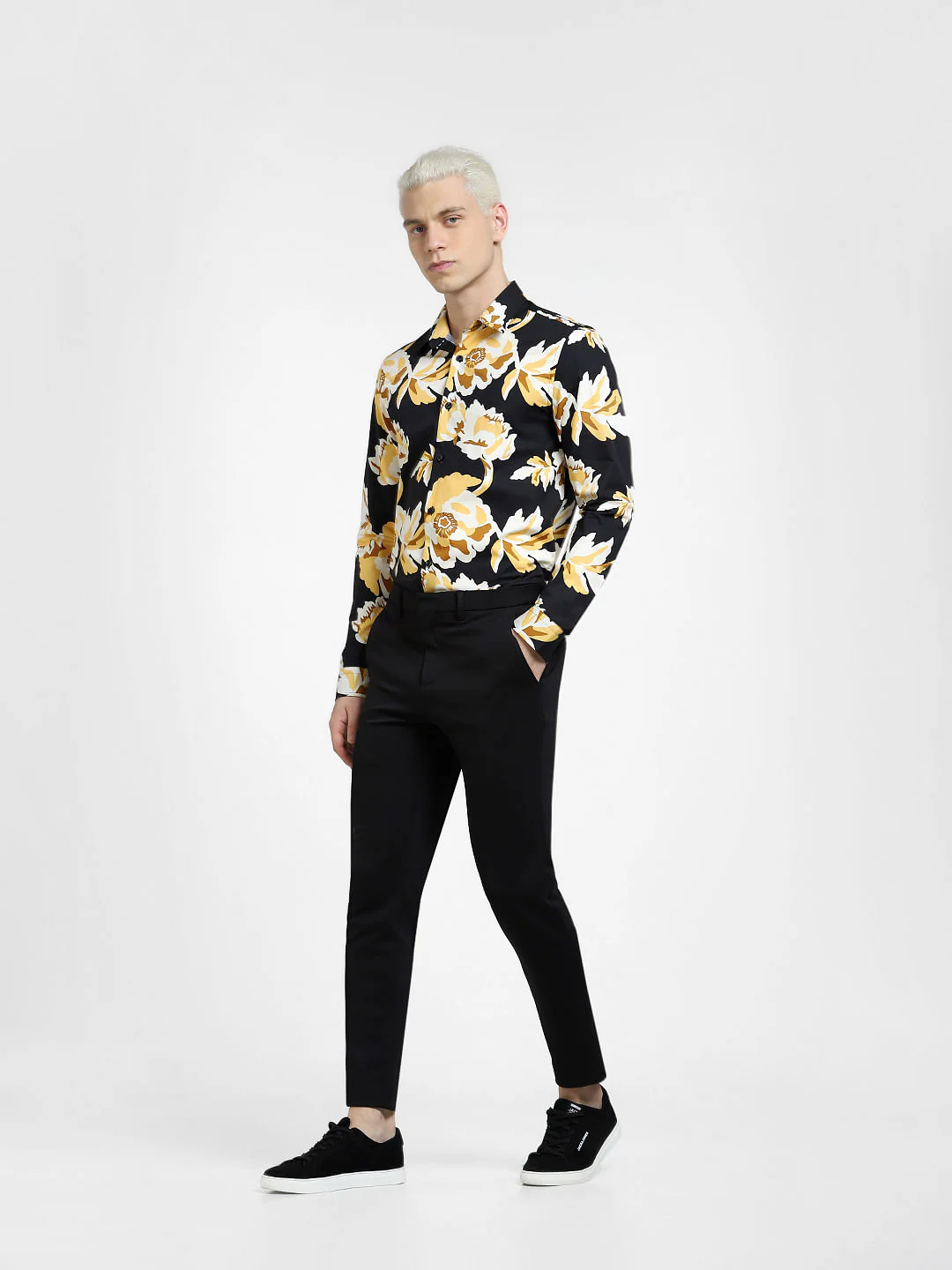 Black Floral Full Sleeves Shirt - Image 6
