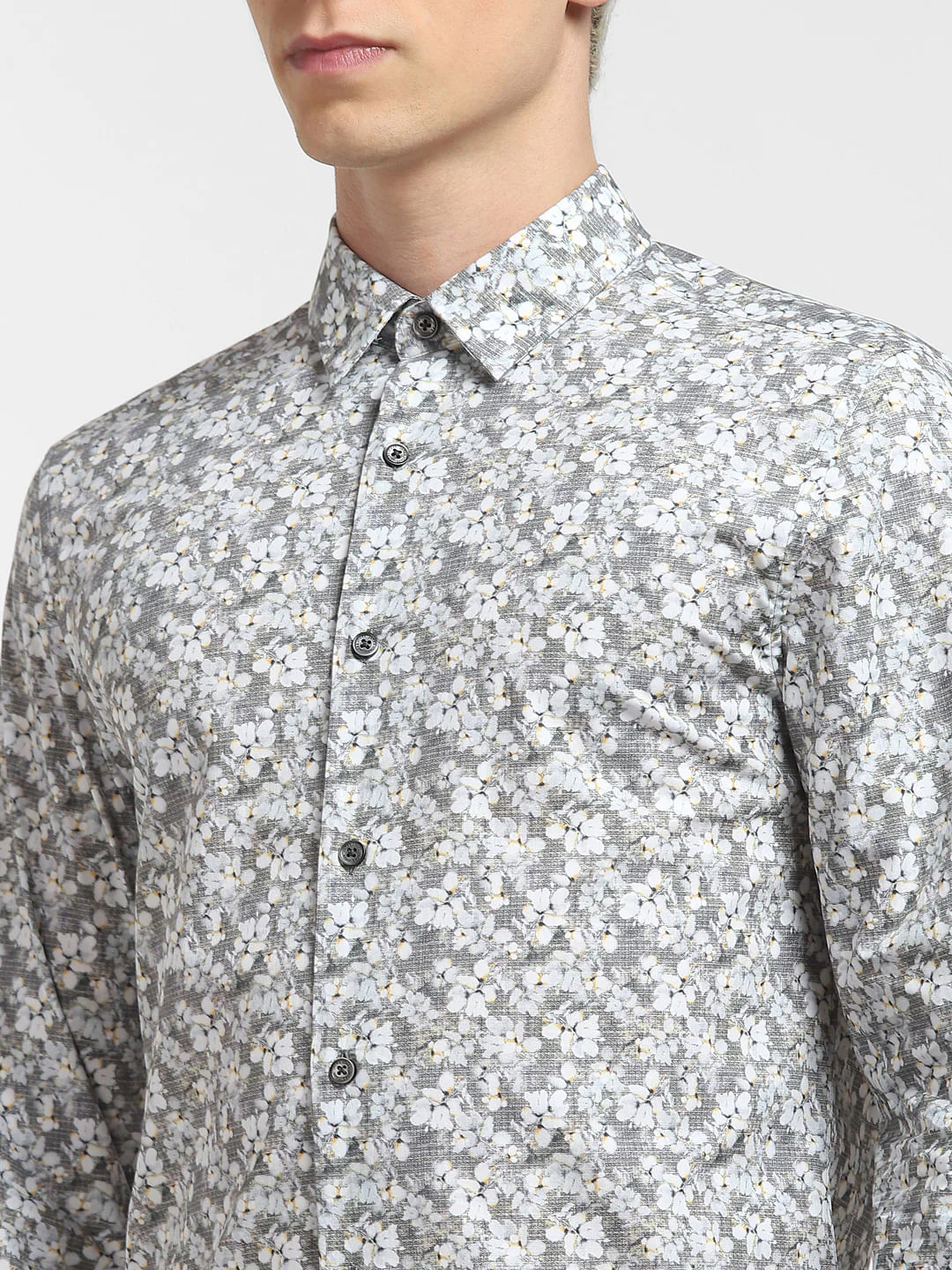 Green Floral Print Full Sleeves Shirt - Image 5