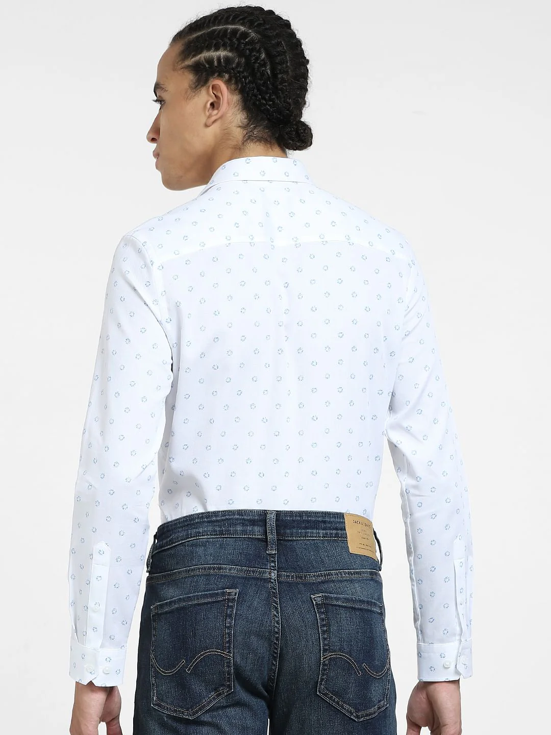 White Printed Full Sleeves Shirt - Image 4