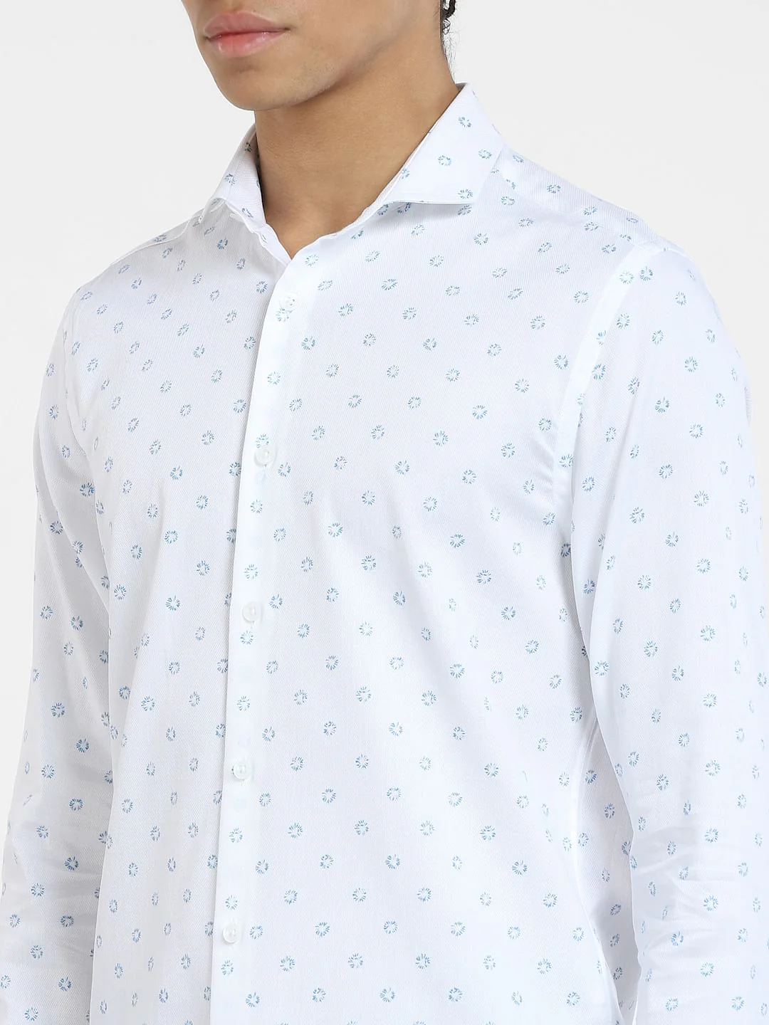 White Printed Full Sleeves Shirt - Image 5
