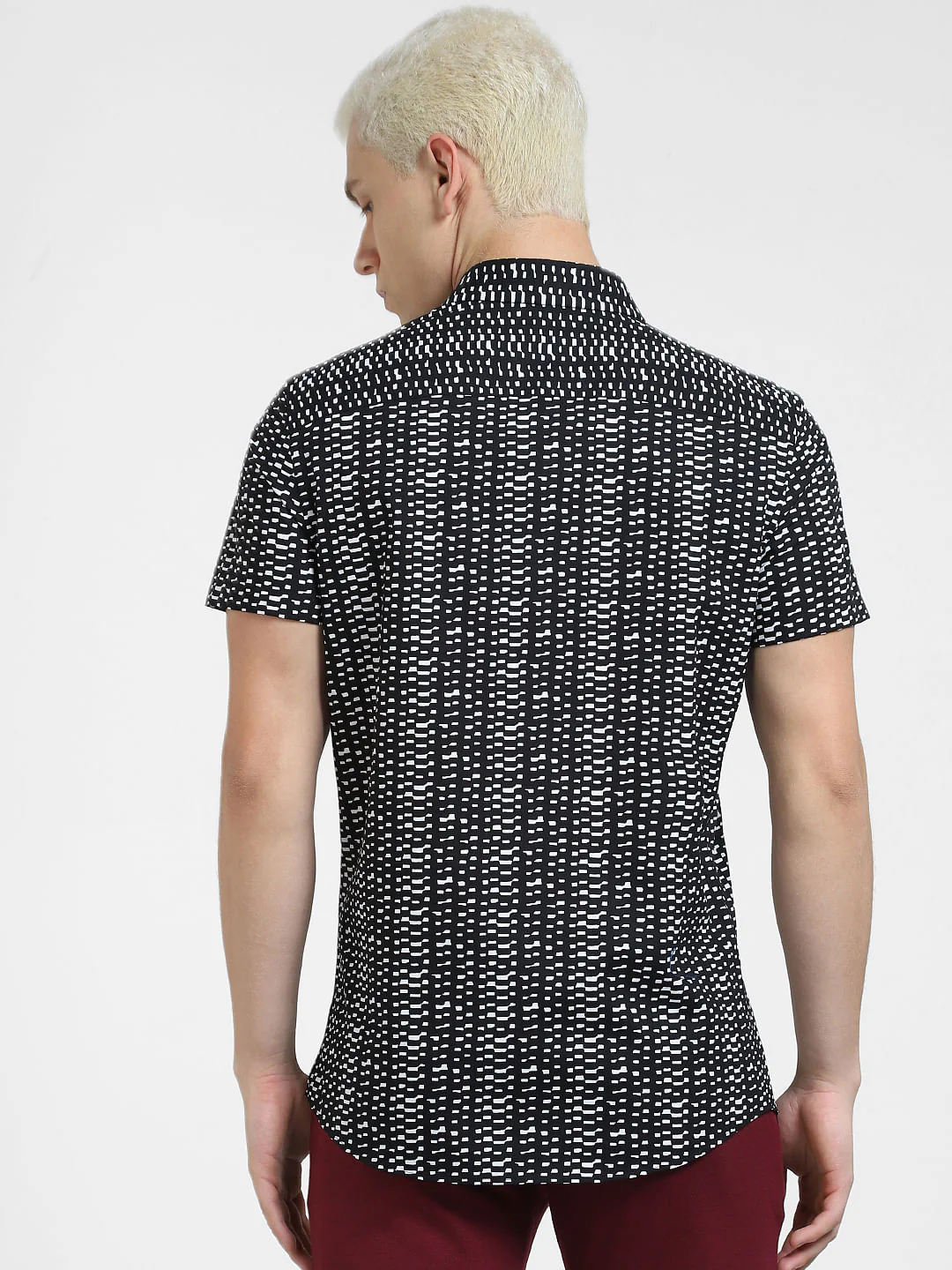 Black Printed Short Sleeves Shirt - Image 4