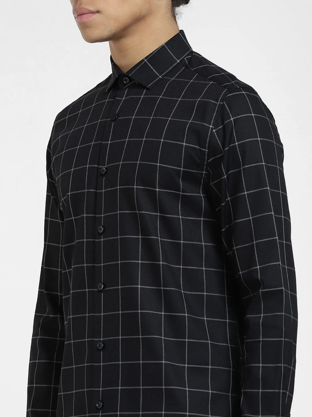 Black Check Full Sleeves Shirt - Image 5