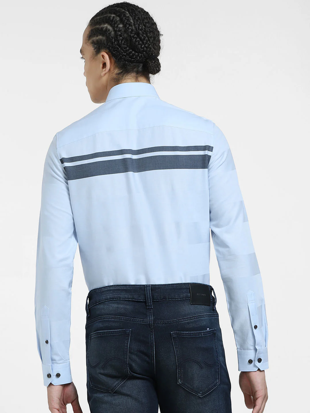 Light Blue Printed Full Sleeves Shirt - Image 4