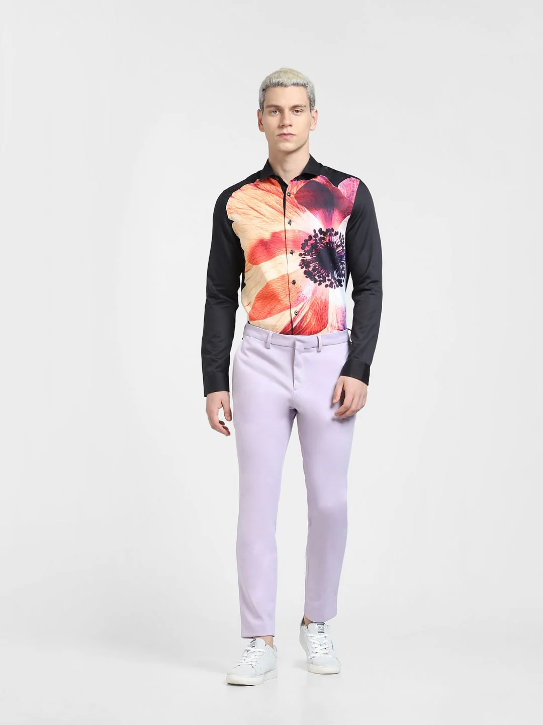 Black Floral Print Full Sleeves Shirt - Image 6