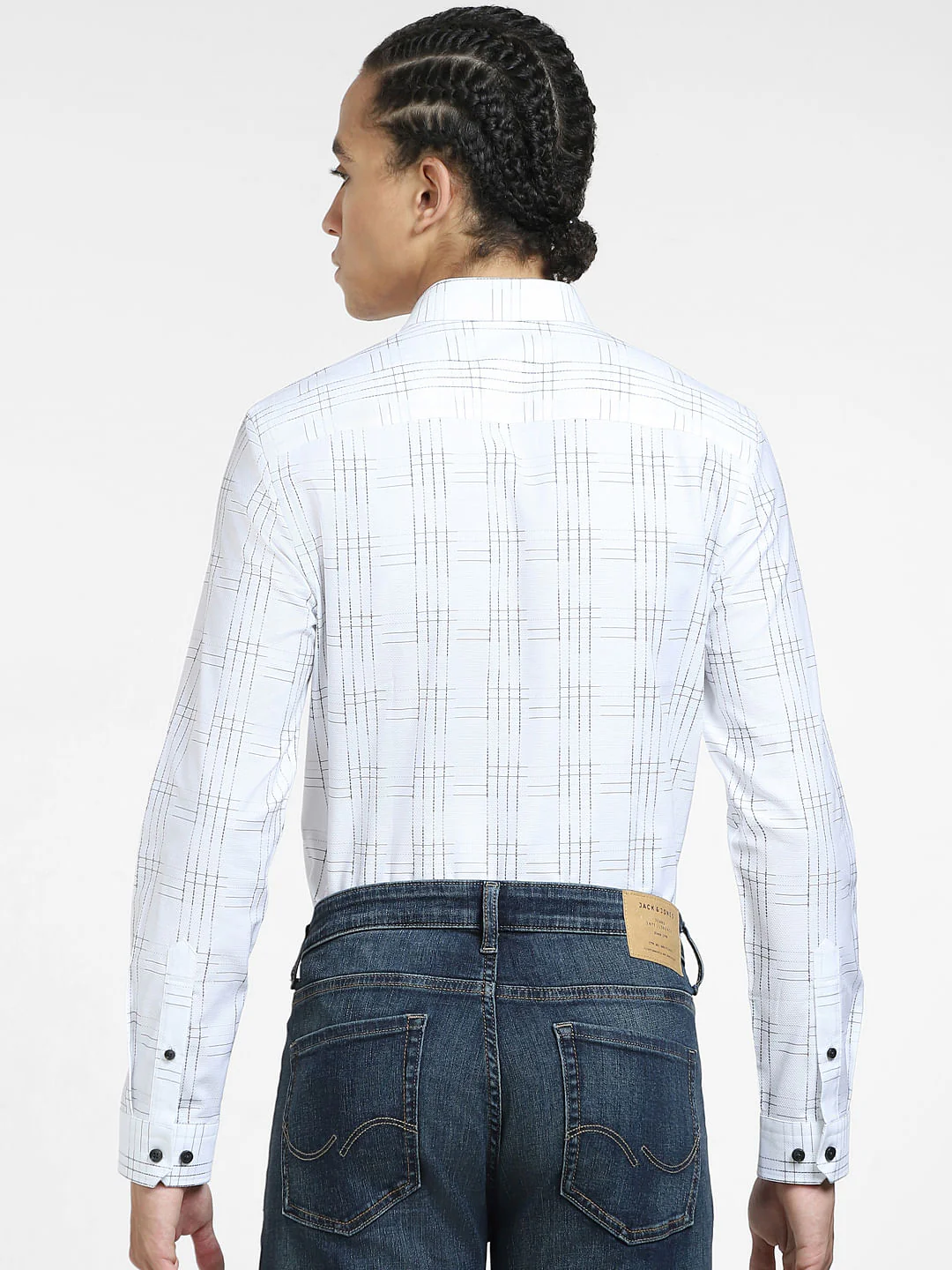 White Check Full Sleeves Shirt - Image 4