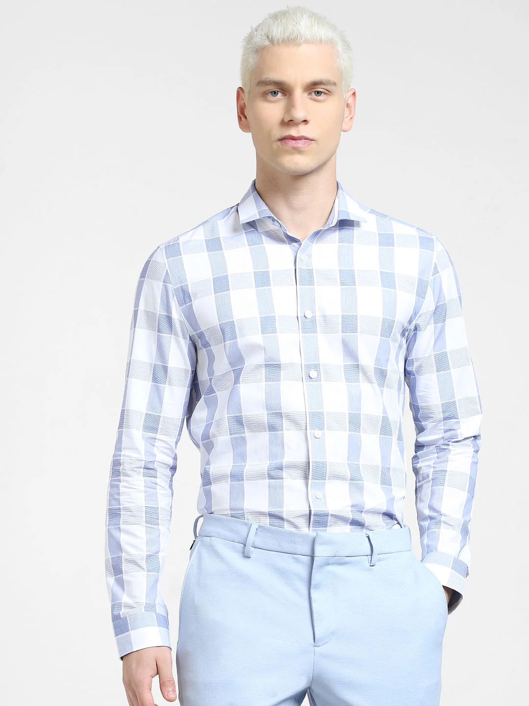 Blue Check Full Sleeves Shirt - Image 2