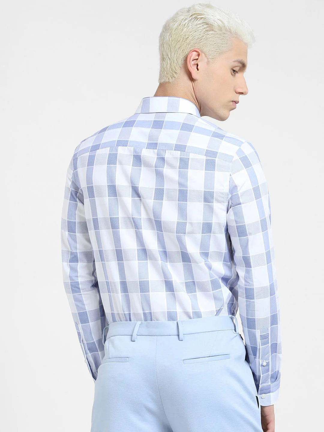 Blue Check Full Sleeves Shirt - Image 4
