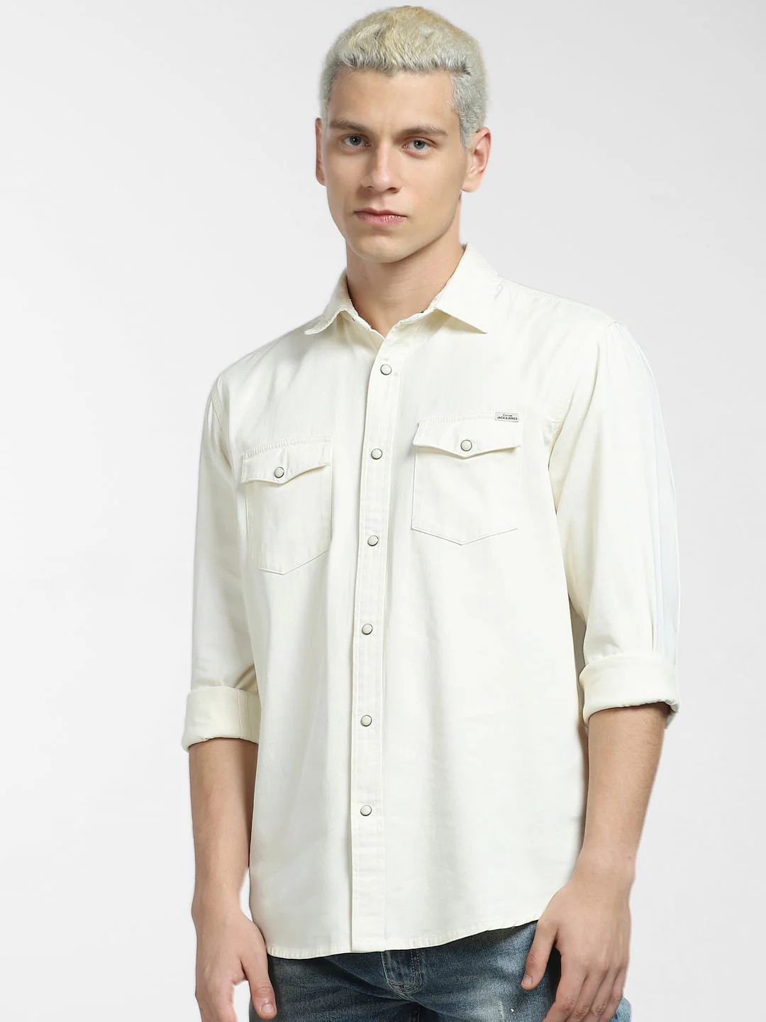 Beige Full Sleeves Shirt - Image 2