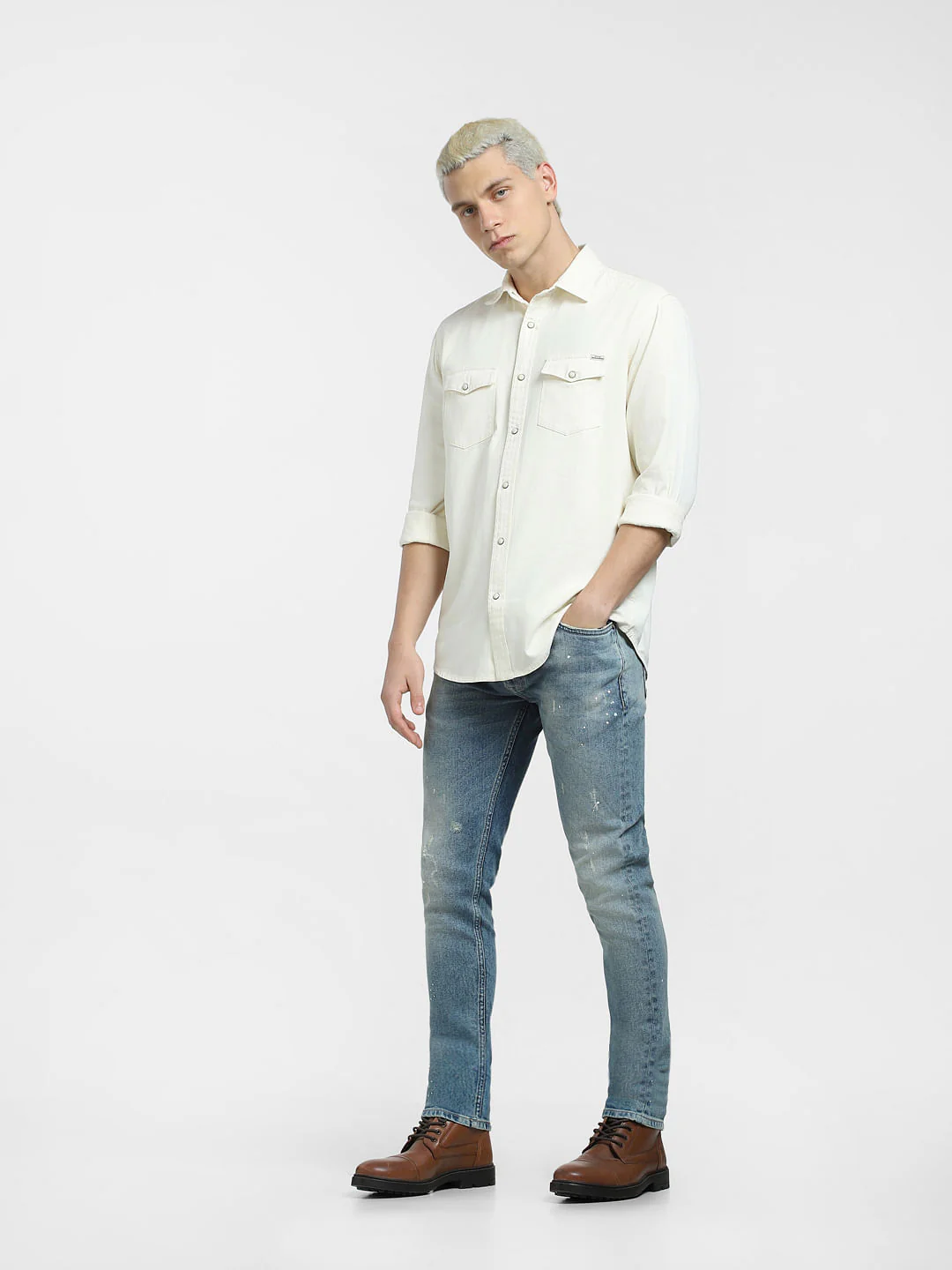 Beige Full Sleeves Shirt - Image 6