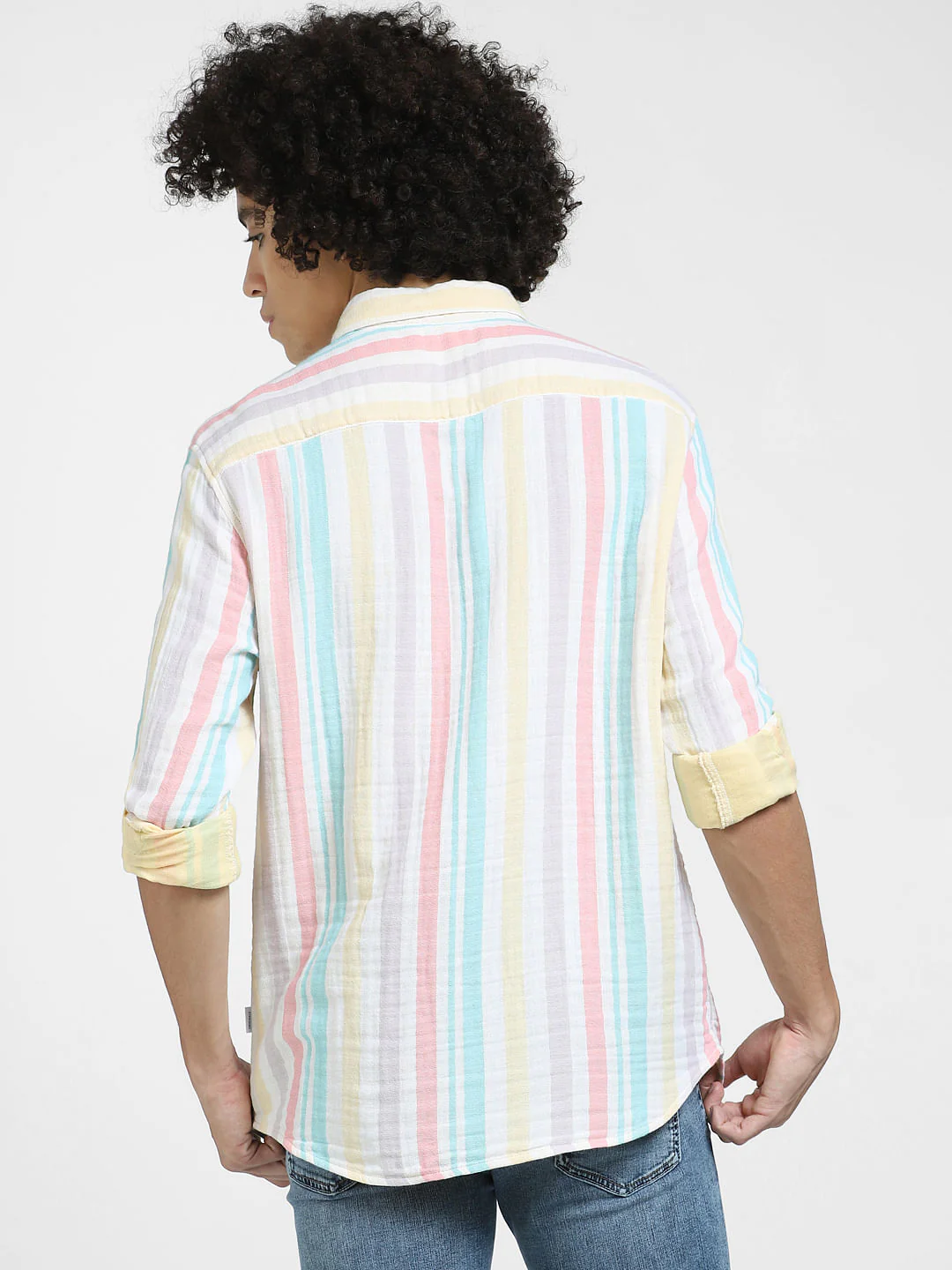 White Striped Full Sleeves Shirt - Image 4