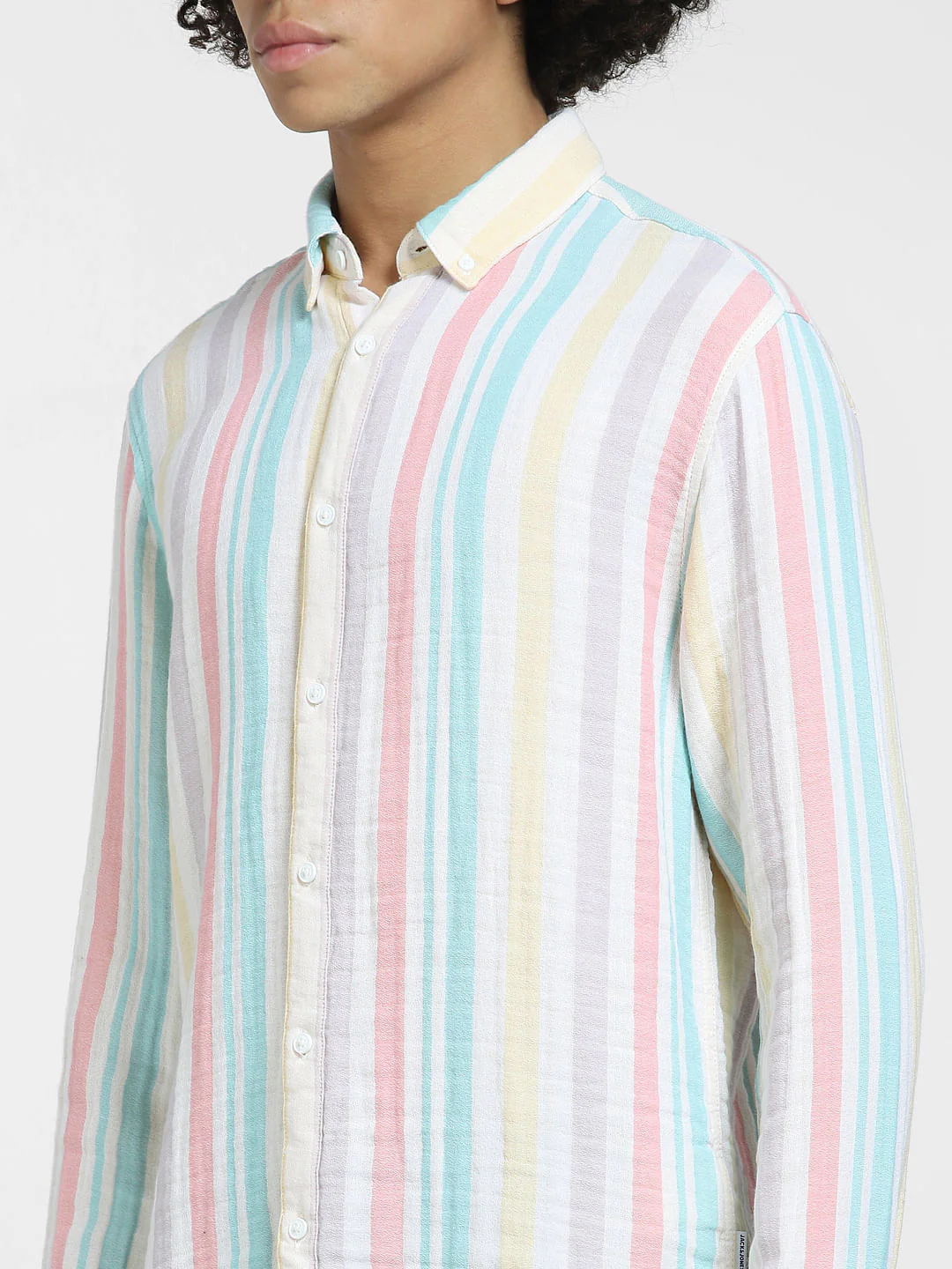 White Striped Full Sleeves Shirt - Image 5