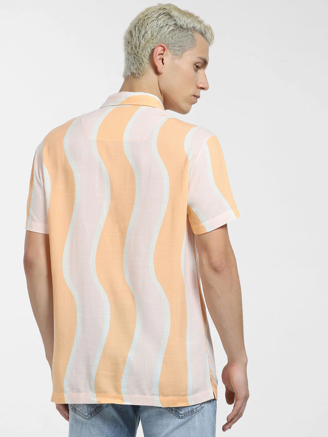 Orange Printed Short Sleeves Shirt - Image 4