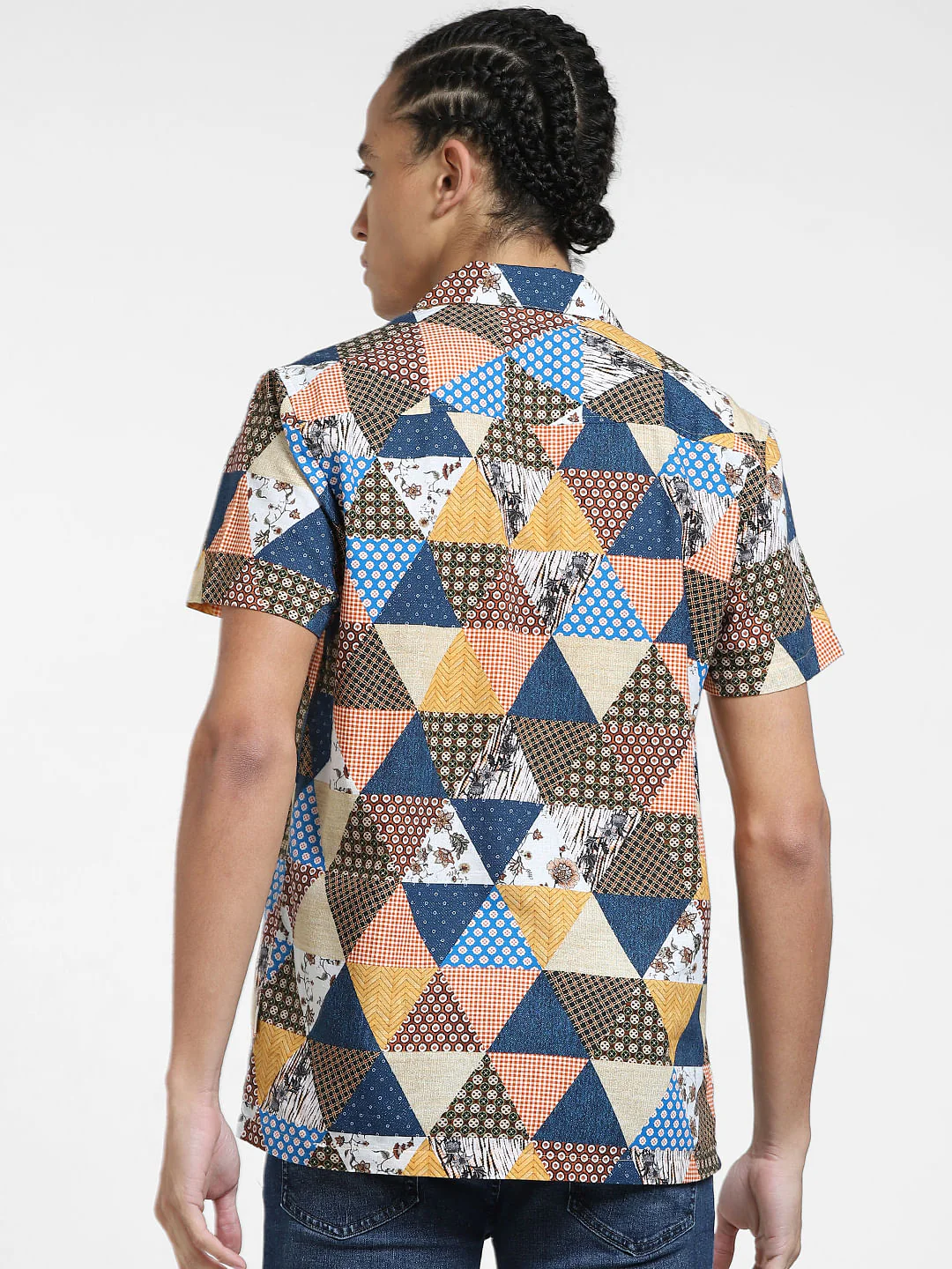 Yellow Printed Short Sleeves Shirt - Image 4