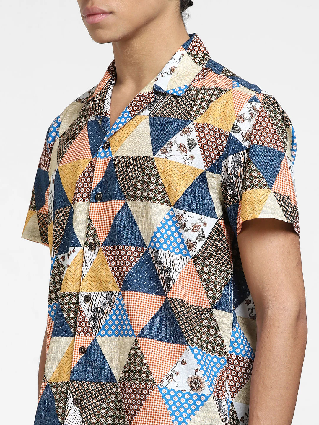 Yellow Printed Short Sleeves Shirt - Image 5
