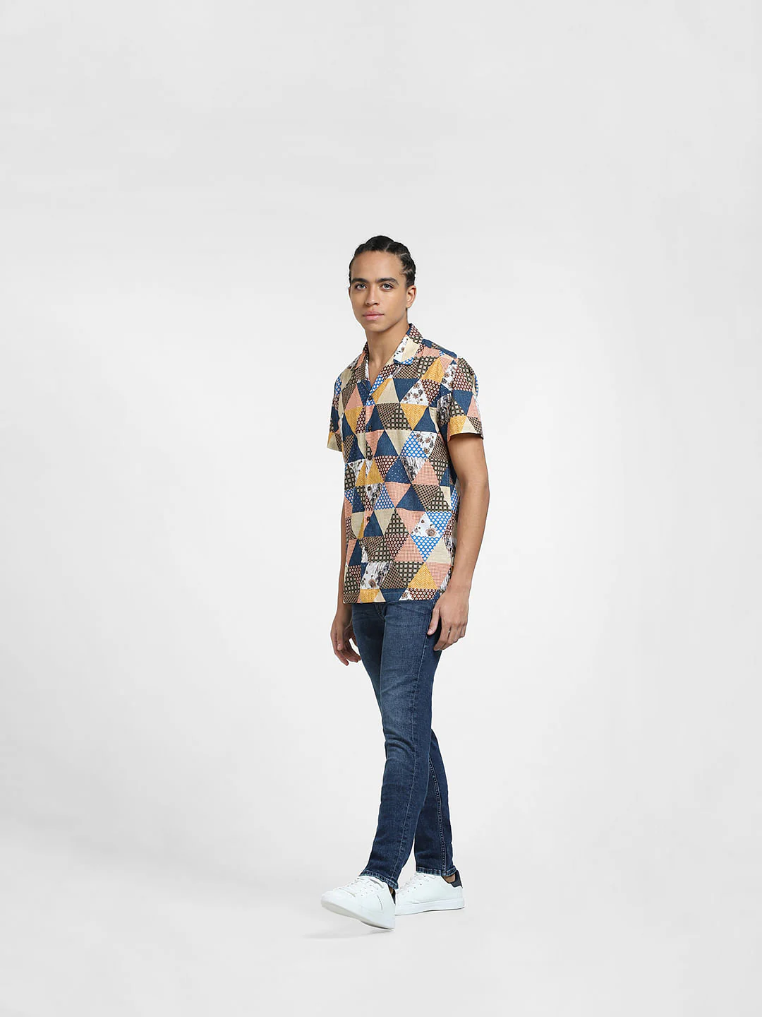Yellow Printed Short Sleeves Shirt - Image 6