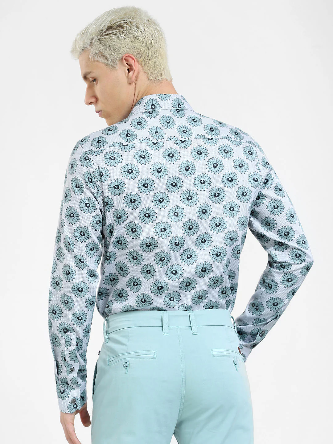 White Floral Full Sleeves Shirt - Image 4