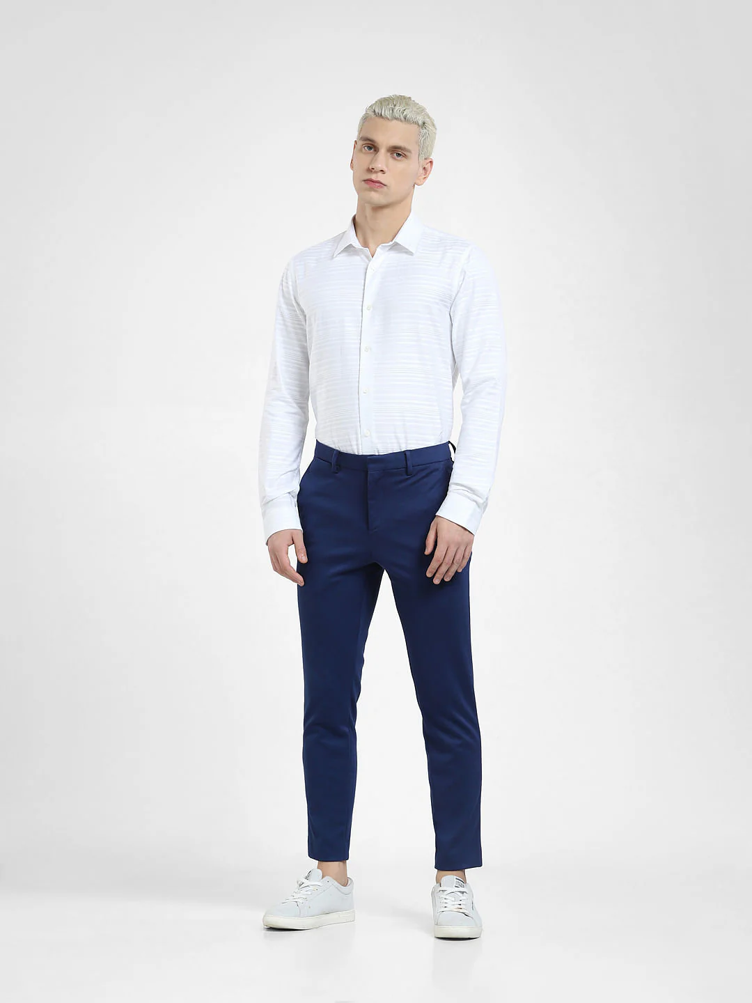 White Striped Full Sleeves Shirt - Image 6